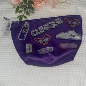Clinique Purple Cosmetic Bag